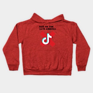 ban tiktok  save america Kids Hoodie